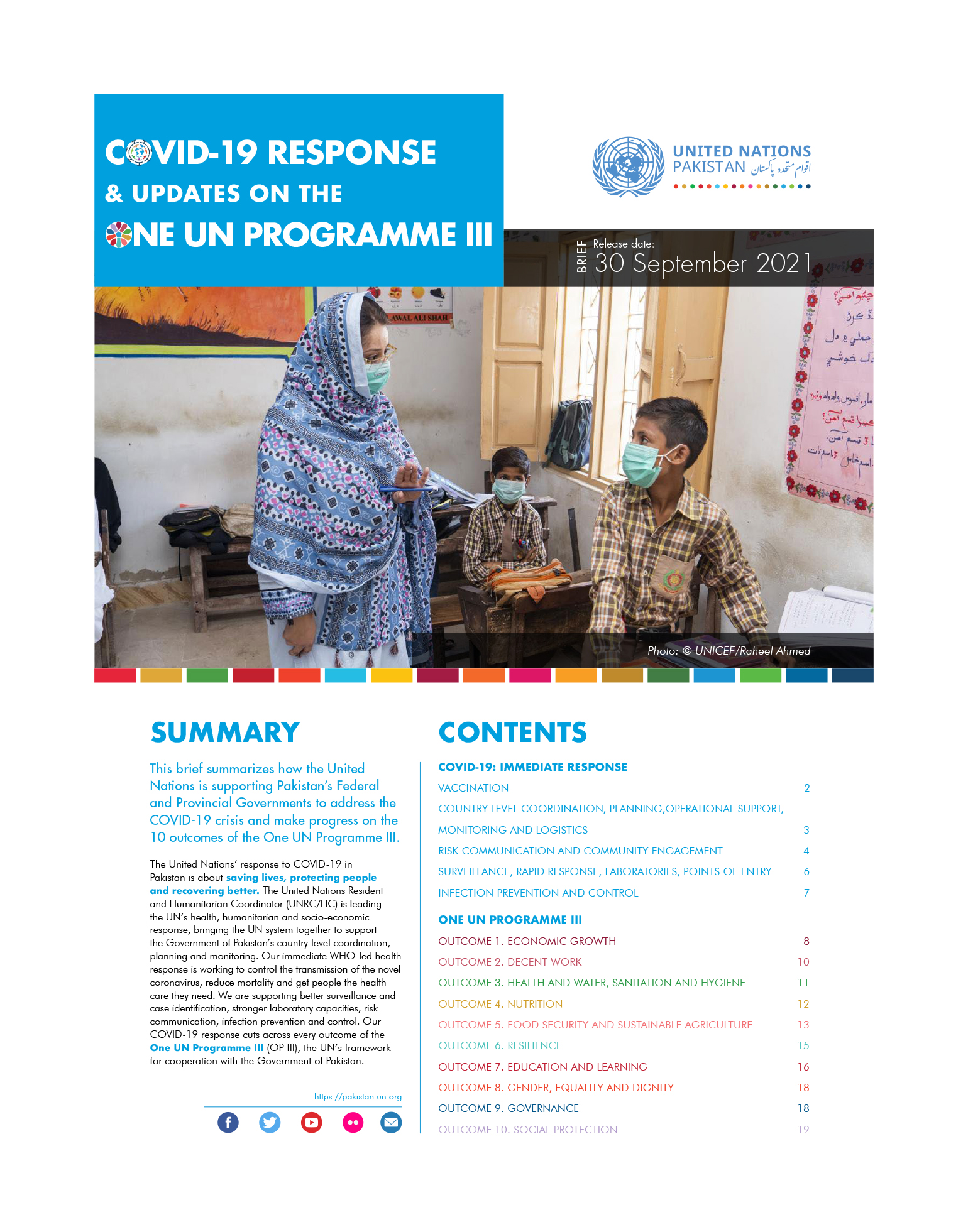 COVID-19 RESPONSE & UPDATES ON THE ONE UN PROGRAMME III - September 2021
